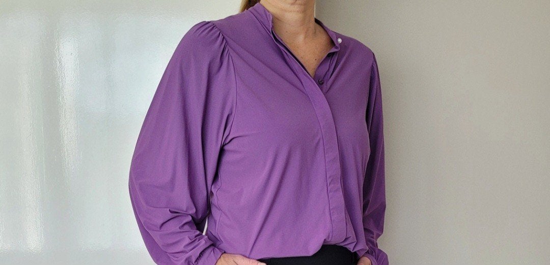 Studio Anneloes blouse L Paars Travelstof Top, Studio Anneloes, Verzenden, Paars, Maat 42/44 (L)