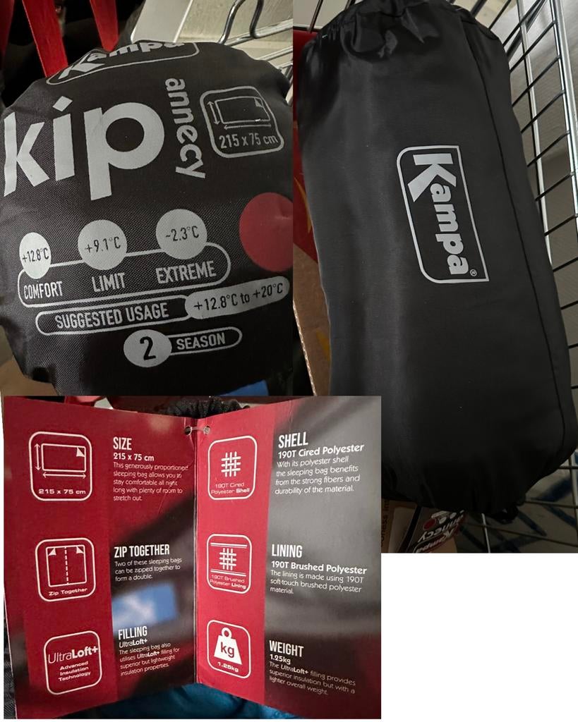 Kampa Annecy Slaapzak - Comfortabel en Lichtgewicht, Ophalen of Verzenden, Zo goed als nieuw