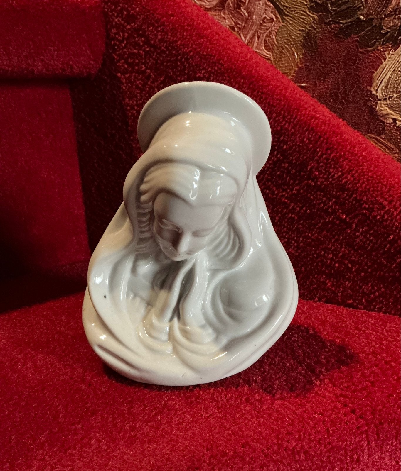 Vintage porseleinen Mariabeeldje ❤️ met Waxinelichthouder, Ophalen of Verzenden, Gebruikt, Beeld(je)