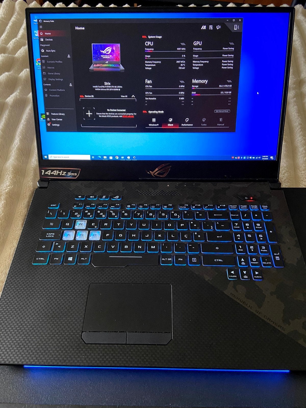 ASUS ROG Strix GL704GW Gaming Laptop RTX 2070, Computers en Software, Ophalen, Gebruikt, Met videokaart, 2 tot 3 Ghz