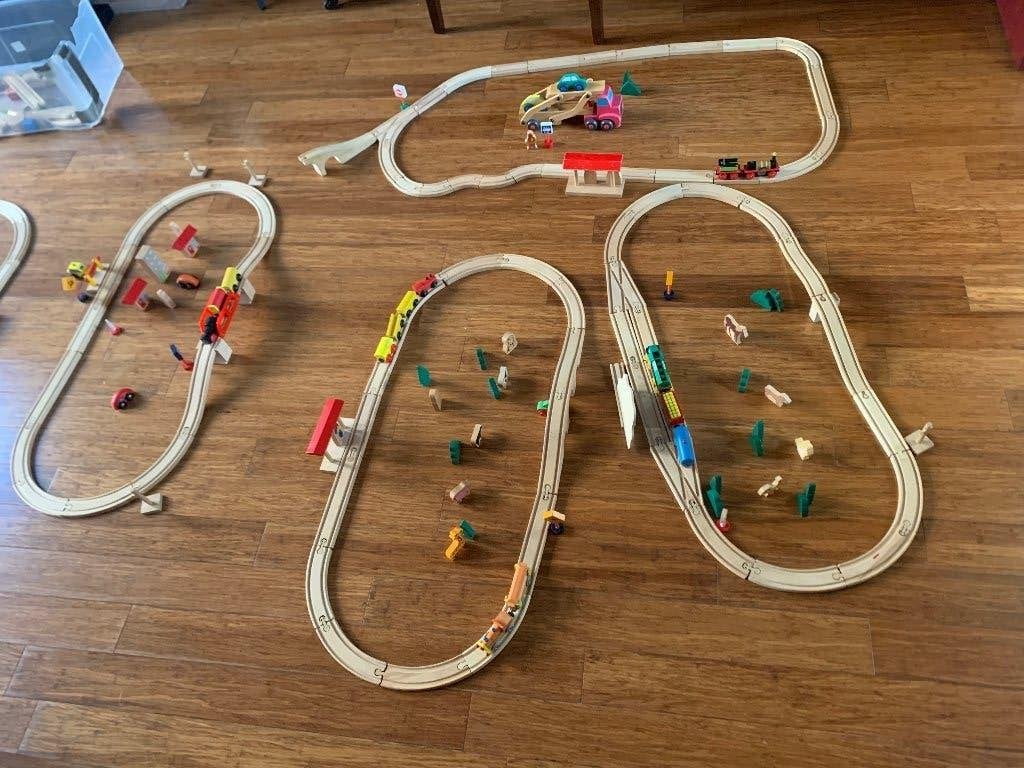 Houten treinbaan met veel extra’s!, Ophalen, Gebruikt