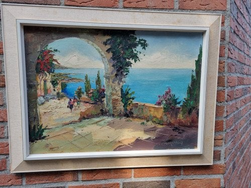 schilderij zeezicht in lijst camprio john bevort, Ophalen of Verzenden, 'T Olde Gre-j, Info@toldegrej.nl, Endepoelstraat 20f Didam