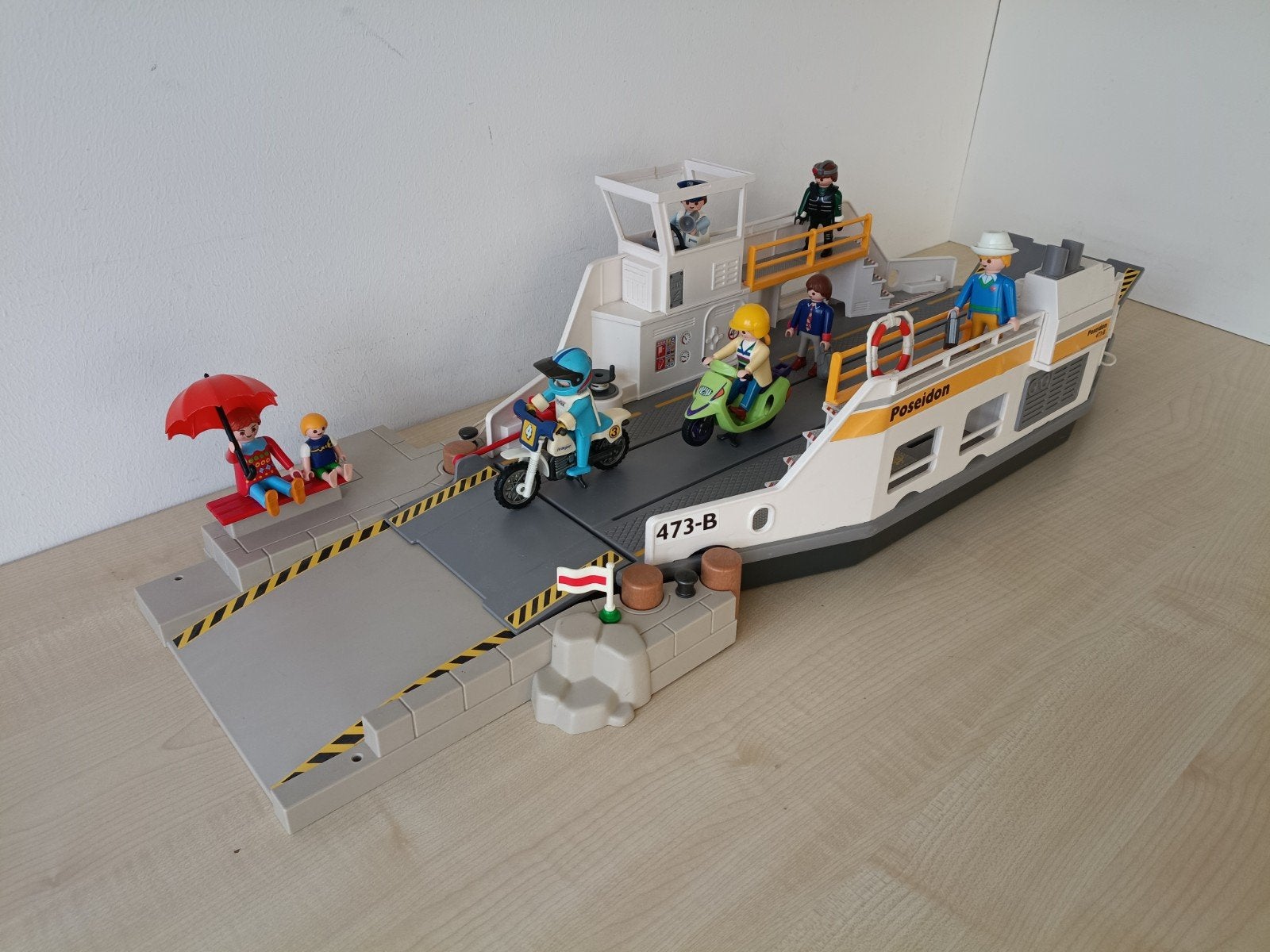 Playmobil Veerpont met aanlegsteiger en figuren, Ophalen of Verzenden, Gebruikt