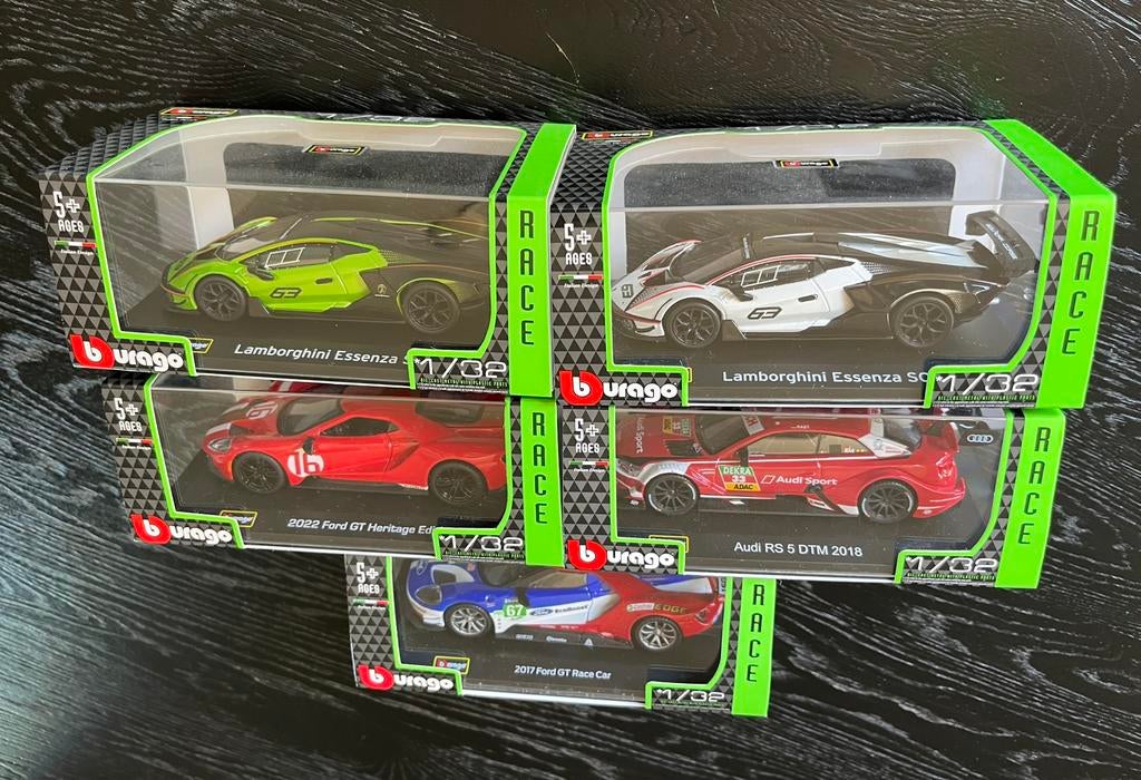 Set van 5 Bugaro Race 1/32 modelauto’s nieuw, Ophalen of Verzenden, Nieuw, Auto, Overige merken