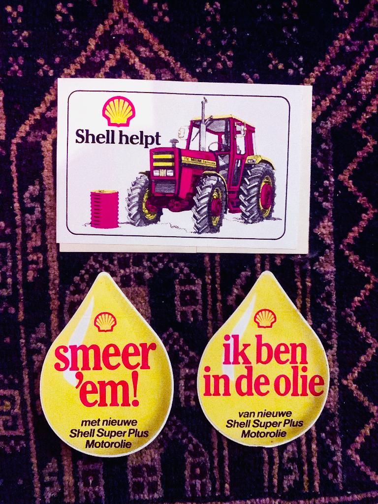 3 Shell Stickers - Vintage Collectibles, Verzamelen, Ophalen of Verzenden, Zo goed als nieuw, Auto of Motor
