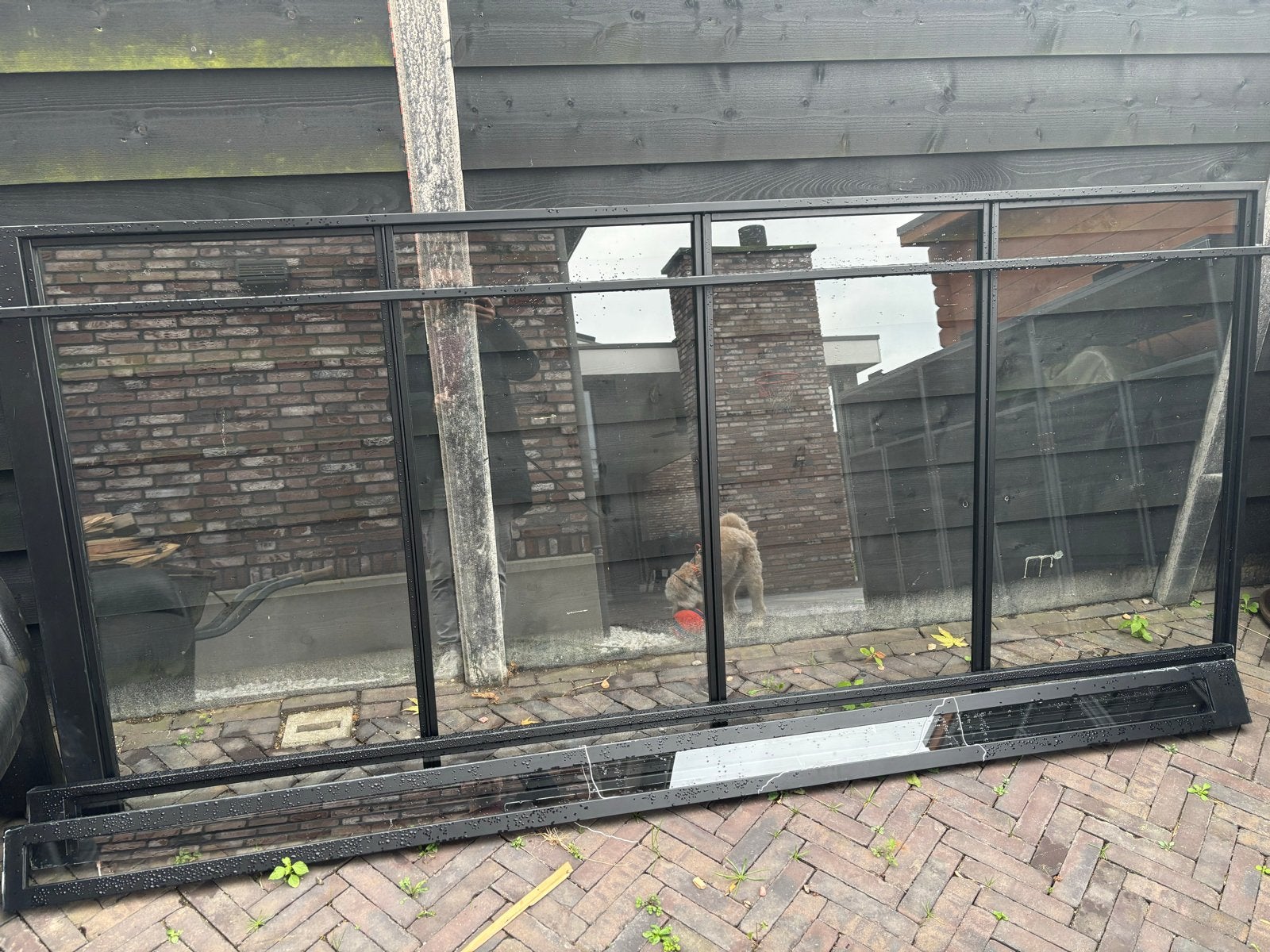 Grote glazen taatsdeur 120x260cm, Doe-het-zelf en Verbouw, Ophalen, Gevelraam of Ruit, Gebruikt, 160 cm of meer