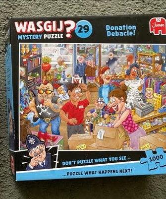 Wasgij? Puzzel: Donation Debacle! (29), Ophalen of Verzenden, 500 t/m 1500 stukjes, Zo goed als nieuw, Legpuzzel