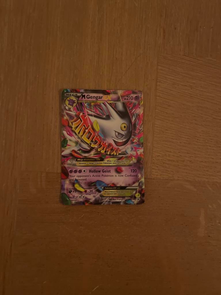 M Gengar EX XY166 Pokémon Kaart, Ophalen of Verzenden, Gebruikt, Losse kaart, Foil