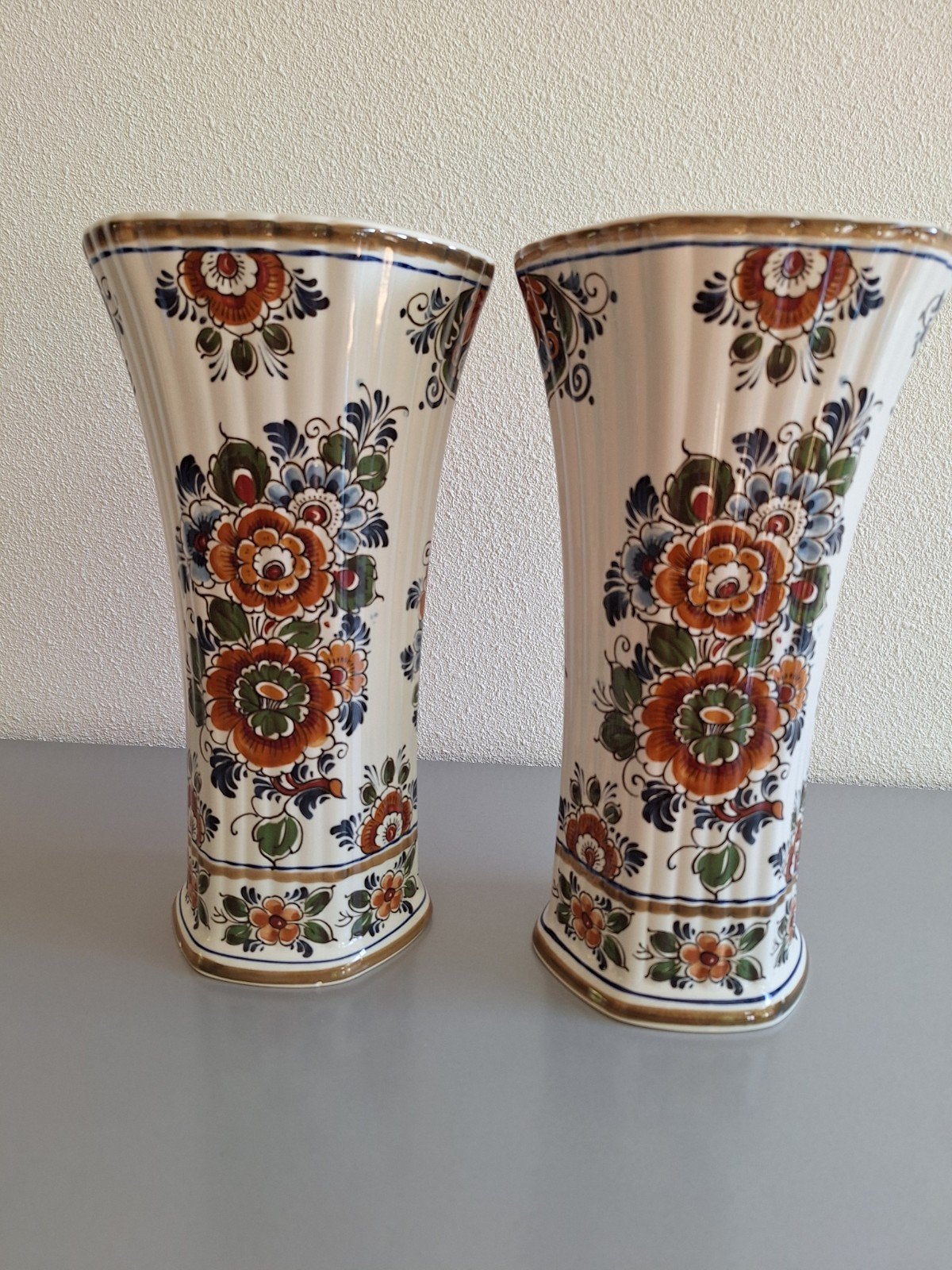 Set van 2 Delft Polychroom Holland Handwerk Vazen, Antiek en Kunst, Ophalen of Verzenden