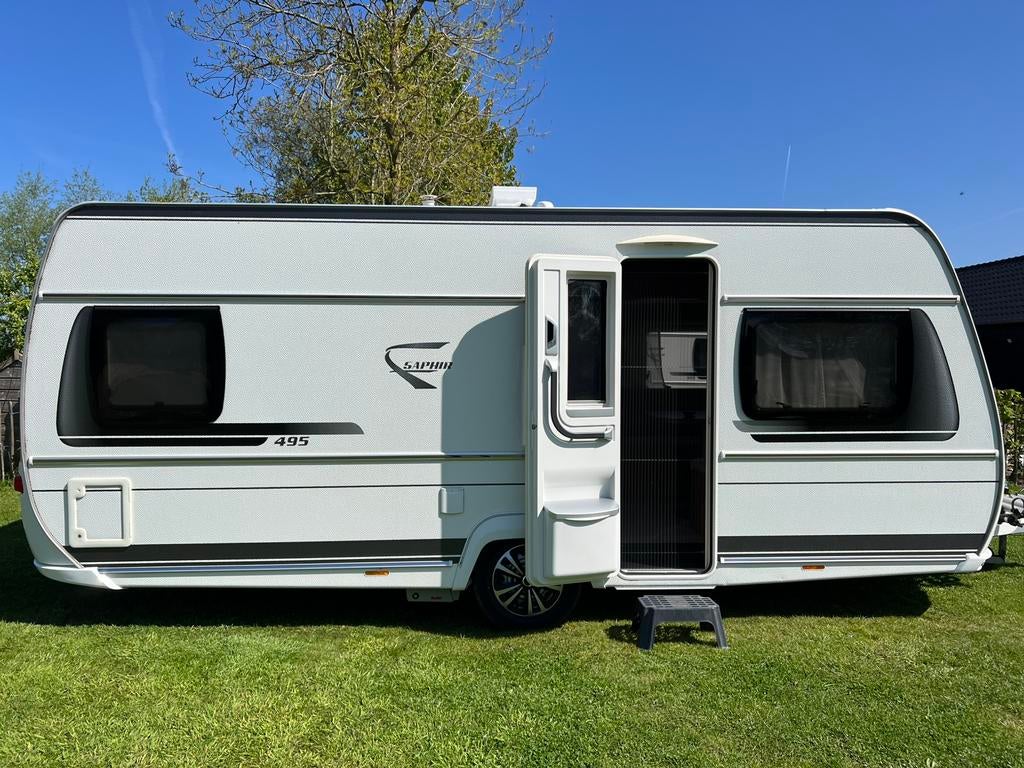 Fendt 495 SF Saphir | 2019 | Mover | Voortent | Sateliet tv, Caravans en Kamperen, Caravans, Rondzit, Bedrijf, Ringverwarming
