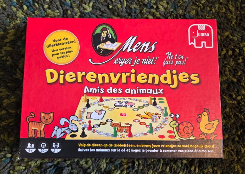 Mens erger je niet! Dierenvriendjes - Jumbo - 4+, Hobby en Vrije tijd, Gezelschapsspellen | Bordspellen, Een of twee spelers, Ophalen of Verzenden