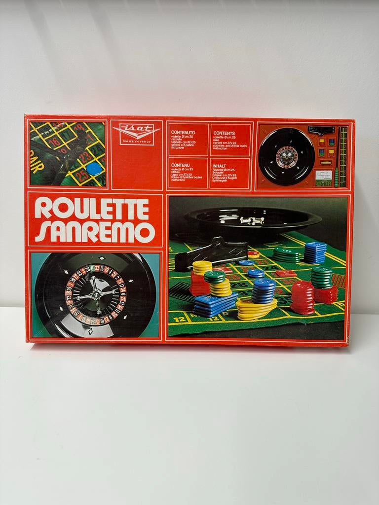 Vintage Roulette Sanremo Spel - Compleet in Doos, Vijf spelers of meer, Ophalen of Verzenden, Gebruikt