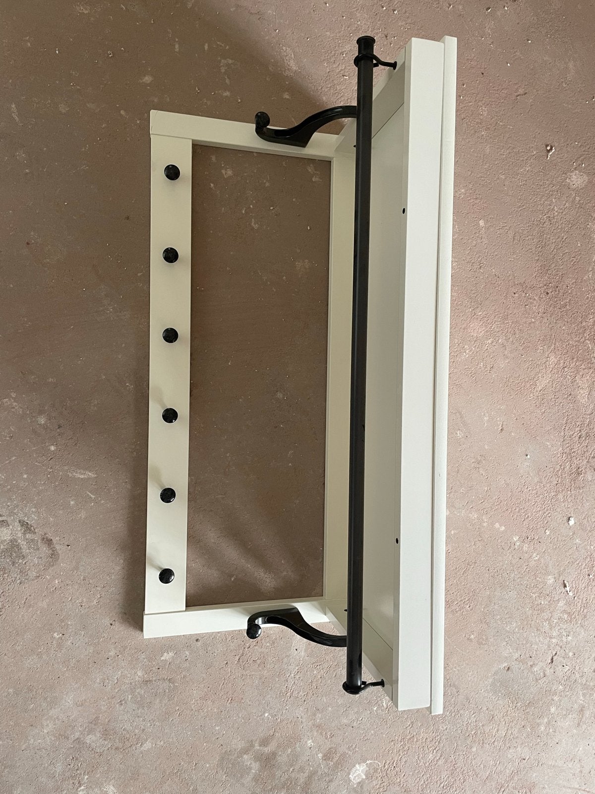 Witte wandkapstok met hoedenplank en roede, Gebruikt, Minder dan 100 cm, Hout, Ophalen