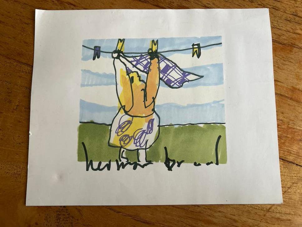 Herman Brood Print - Wasvrouw, Antiek en Kunst, Kunst | Litho's en Zeefdrukken, Ophalen of Verzenden