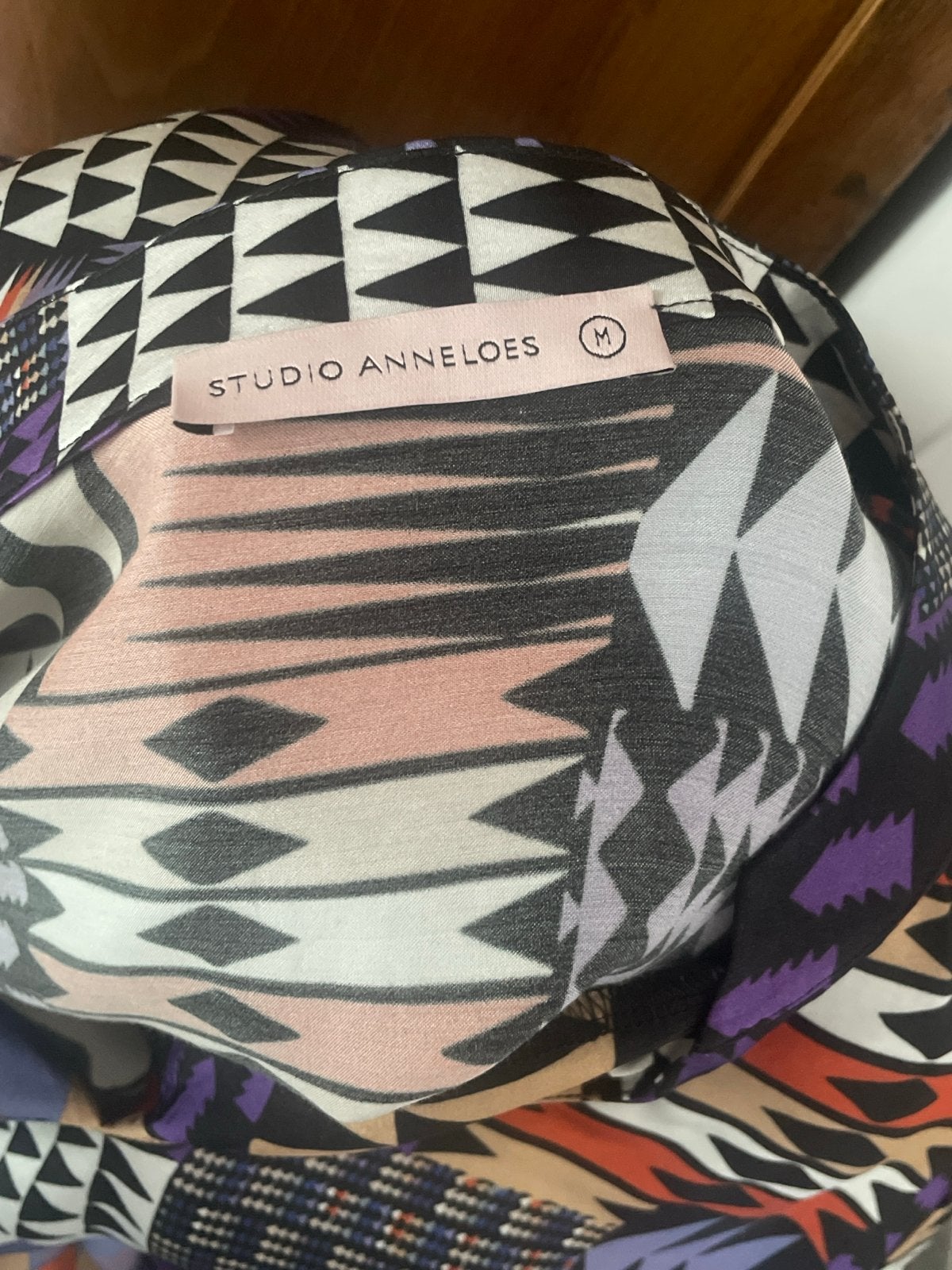 Studio Anneloes blouse met geometrische print, maat M, Ophalen of Verzenden, Zo goed als nieuw, Maat 38/40 (M), Paars