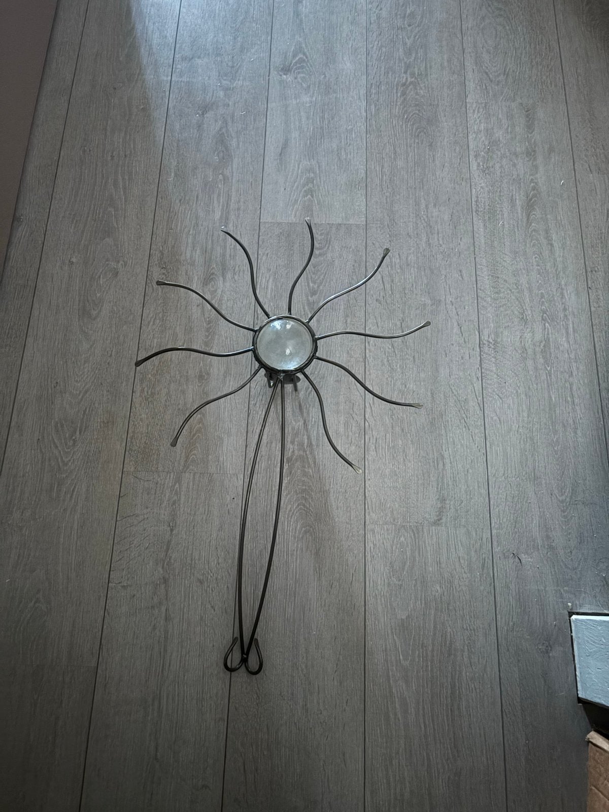 Unieke metalen wandlamp in spinnenweb design, Metaal, Overige merken, Gebruikt, Zwart
