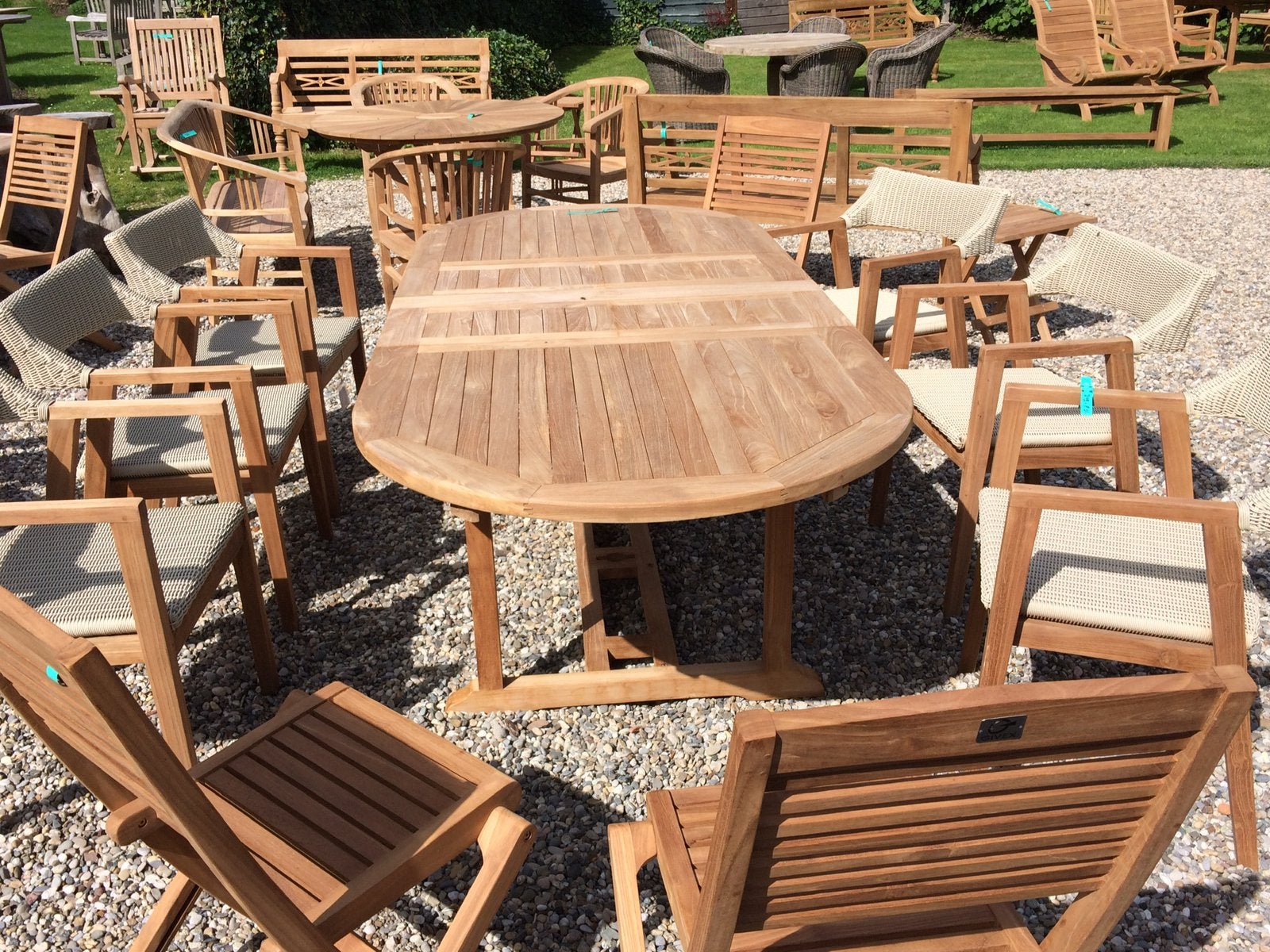 Groot Assortiment Teak Tuinsets / Tuinbanken / Tuinmeubels, Teakhout, Ophalen of Verzenden, Zo goed als nieuw, Tuinset