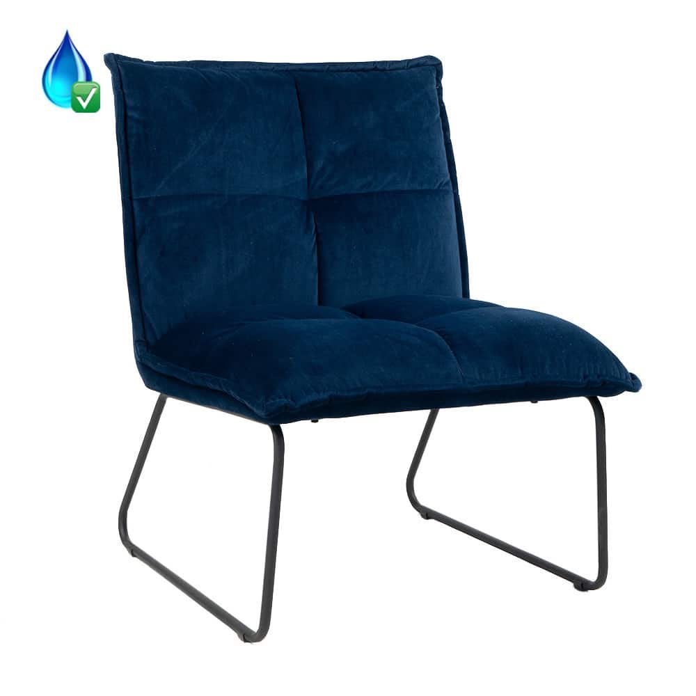 !!SUPERDEAL!! Fauteuil Malaga Donkerblauw Bronx71, Modern ruw, Overige materialen, Nieuw, 75 tot 100 cm