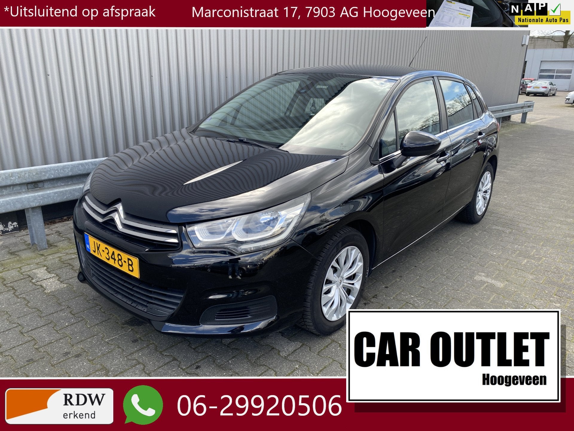 Citroën C4 1.2 PureTech Shine Clima, Stoelvw, CC, Navi, PDC, Auto's, Euro 6, 1199 cc, Zwart, Bedrijf