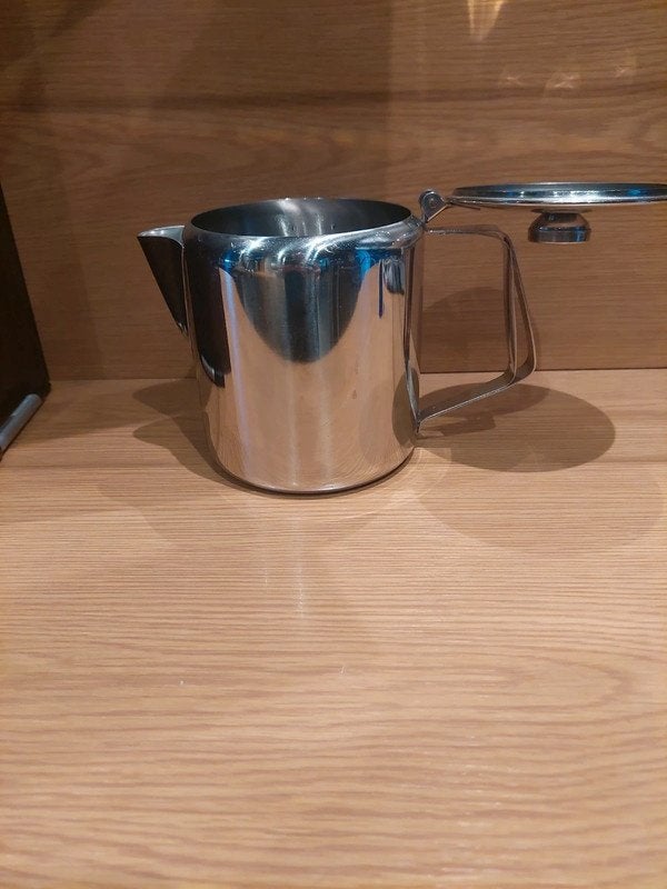 Koffiekan - theekan - schenkkan - kan rvs amper gebruikt, Zilver, Ophalen of Verzenden, Overige materialen, Overige merken