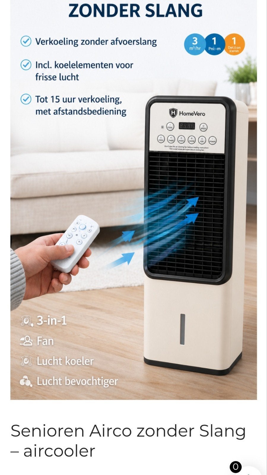 airco zonder slang, Witgoed en Apparatuur, Luchtbehandelingsapparatuur, Ophalen, Nieuw, Overige