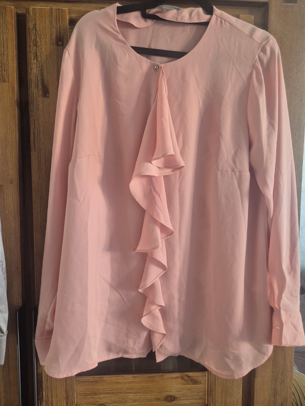 Roze H&M blouse met ruches - Maat 42/44 (L), Ophalen, H&M, Maat 42/44 (L), Zo goed als nieuw