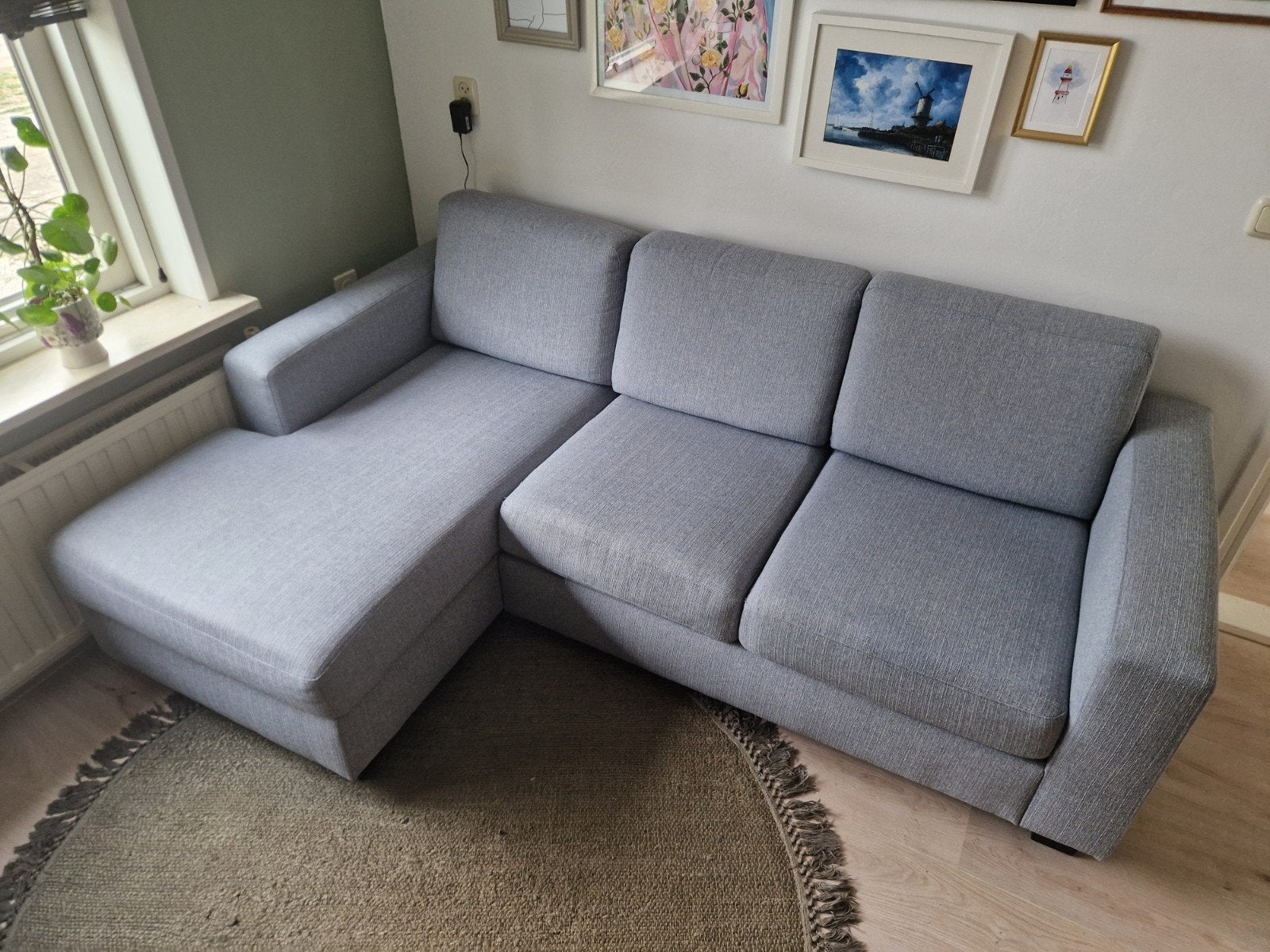 Nette hoekbank (chaise longue links), Ophalen, Gebruikt, 125 tot 150 cm, Driepersoons