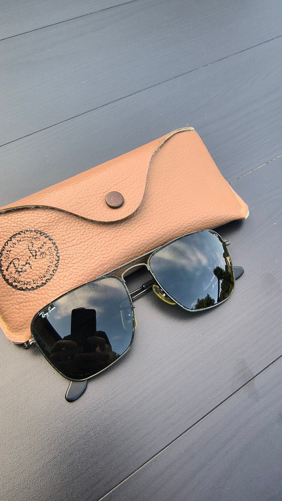 Ray-Ban Caravan B&L USA 52-16 – Zwart – Vintage Origineel, Ophalen of Verzenden, Zo goed als nieuw, Zwart, Ray-Ban