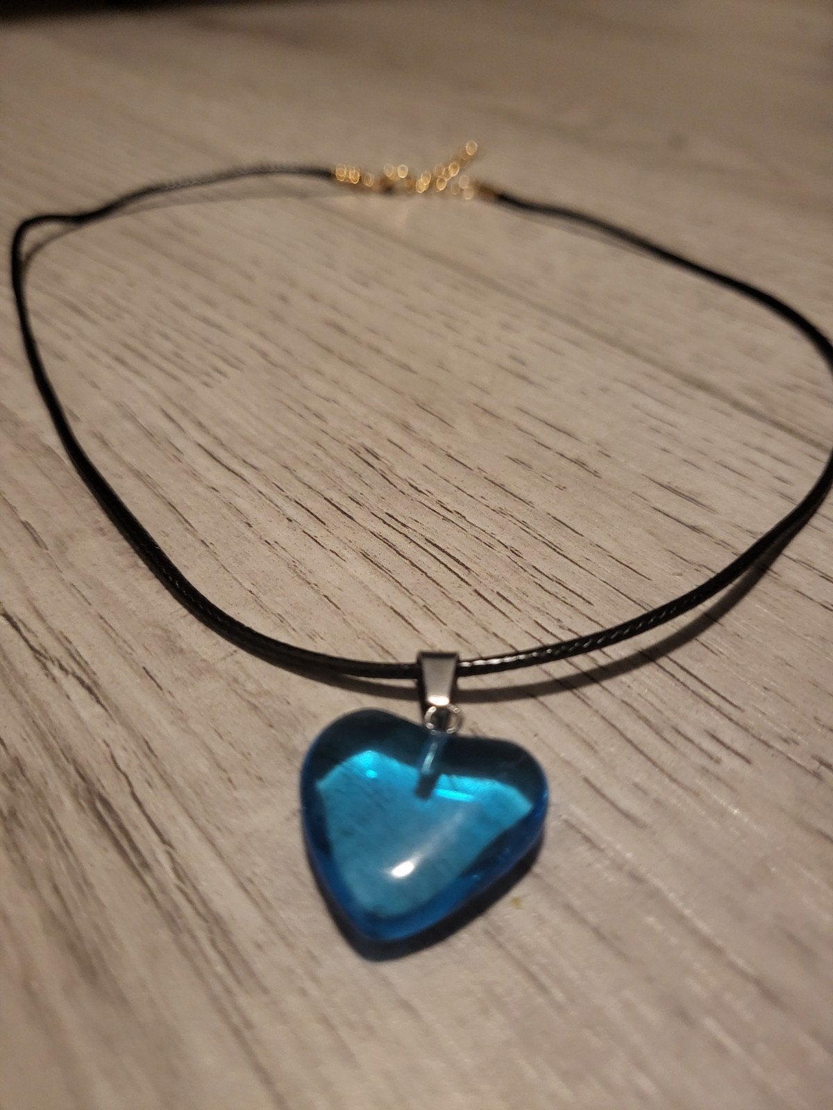 Nieuwe ketting met blauw hartje, Overige materialen, Verstelbaar, Blauw, Nieuw