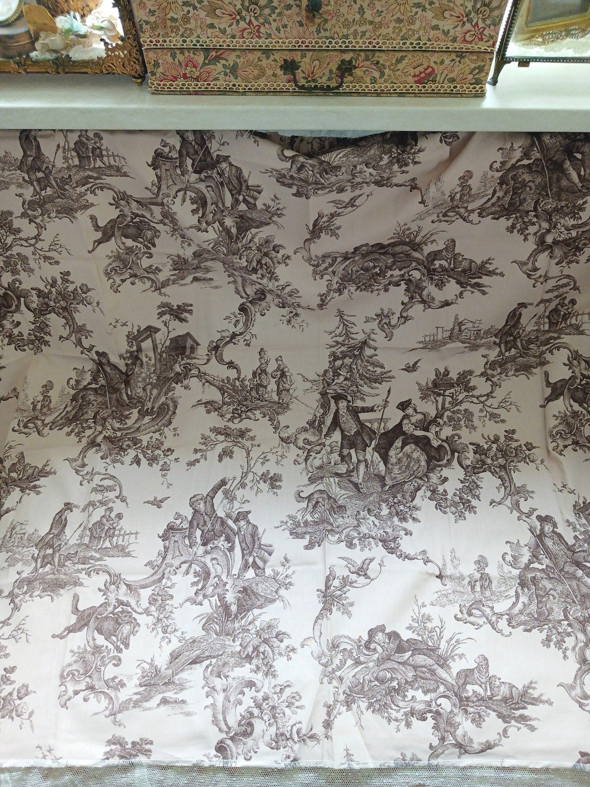 Toile de Jouy stof 'Pastorale' Burbey & Burbey, Antiek en Kunst, Verzenden