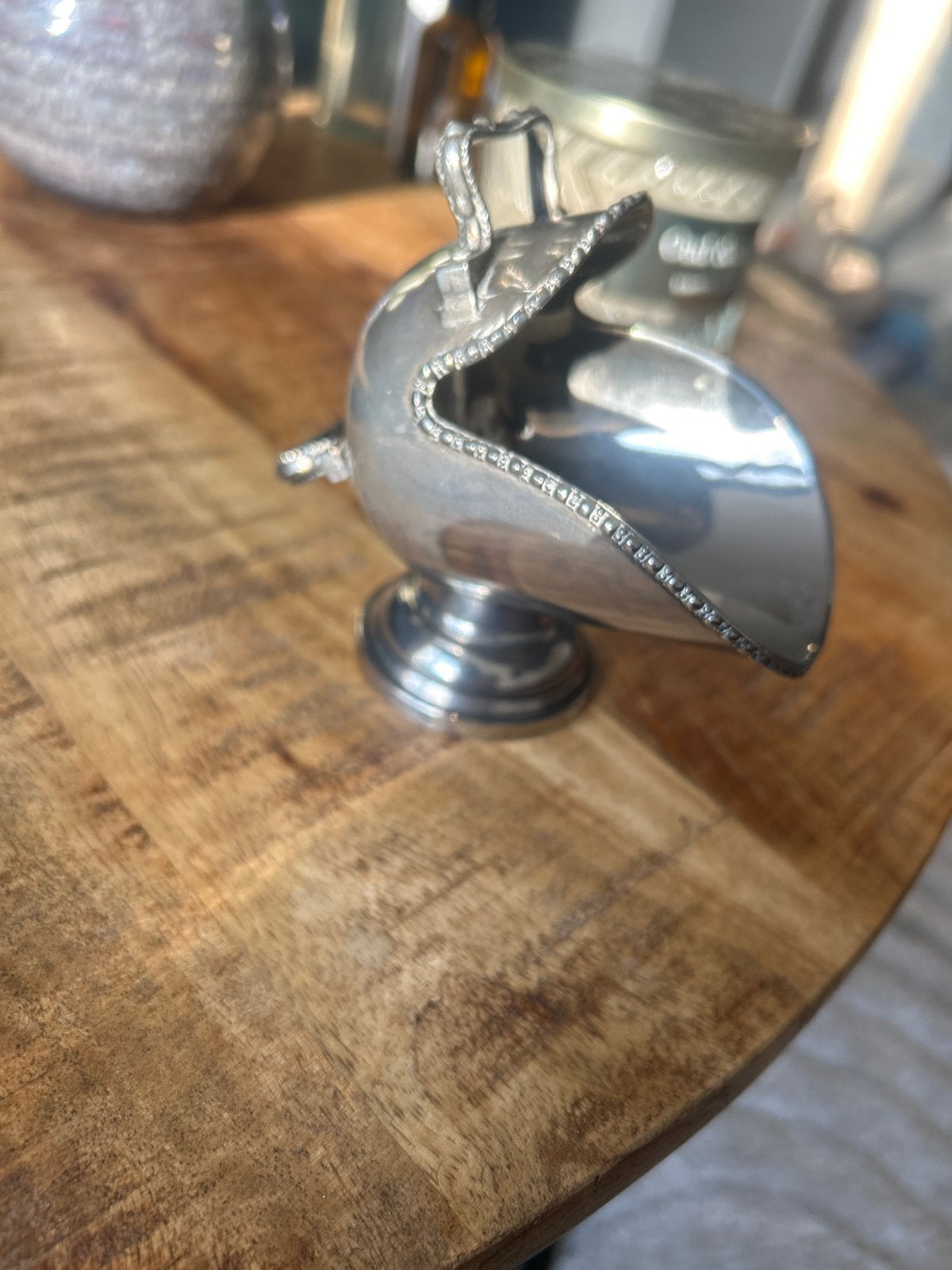 Antieke verzilverde  suikerschaaltje, Antiek en Kunst, Ophalen of Verzenden, Zilver