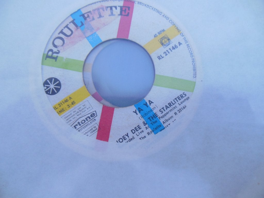 single joey dee and the starliters 45rpm jukebox vinyl ya ya, Gebruikt, 7 inch, Single, Ophalen of Verzenden