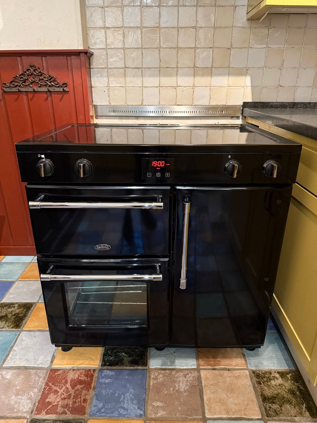 Luxe Belling inductie fornuis 5 kookzones zwart, Ophalen, Gebruikt, 60 cm of meer, Energieklasse A of zuiniger