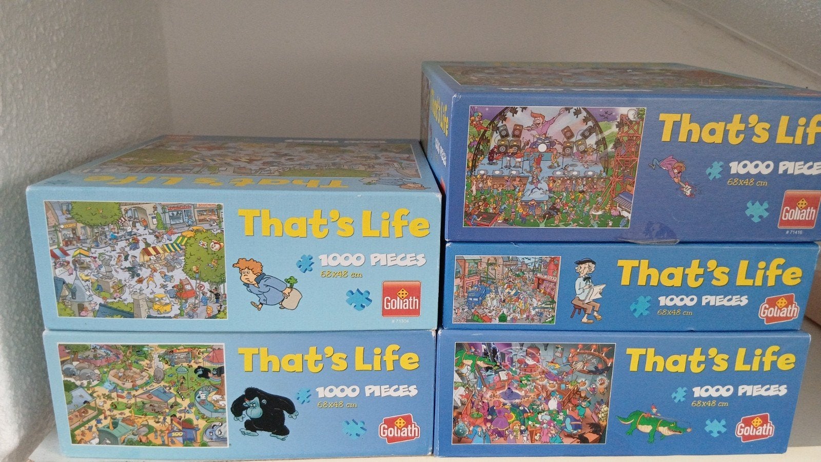Ruilen, 5x Thats life puzzels 1000 stukjes, Hobby en Vrije tijd, Denksport en Puzzels, Ophalen of Verzenden, 500 t/m 1500 stukjes