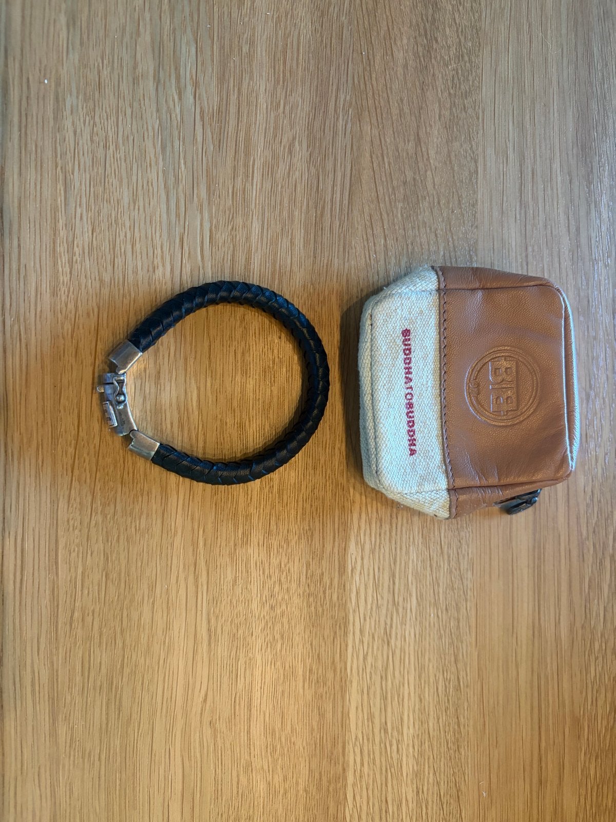 Buddha to Buddha armband Ben met zilveren sluiting leer, Ophalen of Verzenden, Zo goed als nieuw, Zwart, Leer