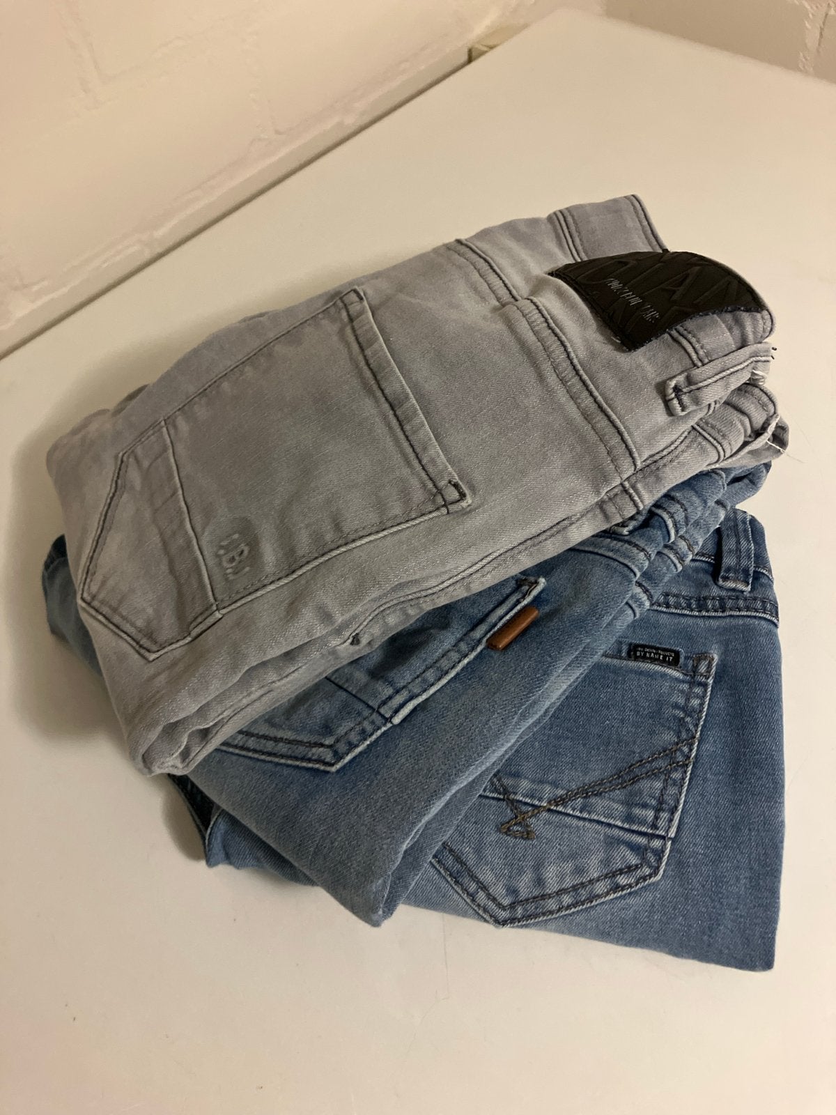 Set 3x skinny jeans Indian Blue Jeans & Name It - Maat 164, Verzenden, Gebruikt, Jongen, Broek