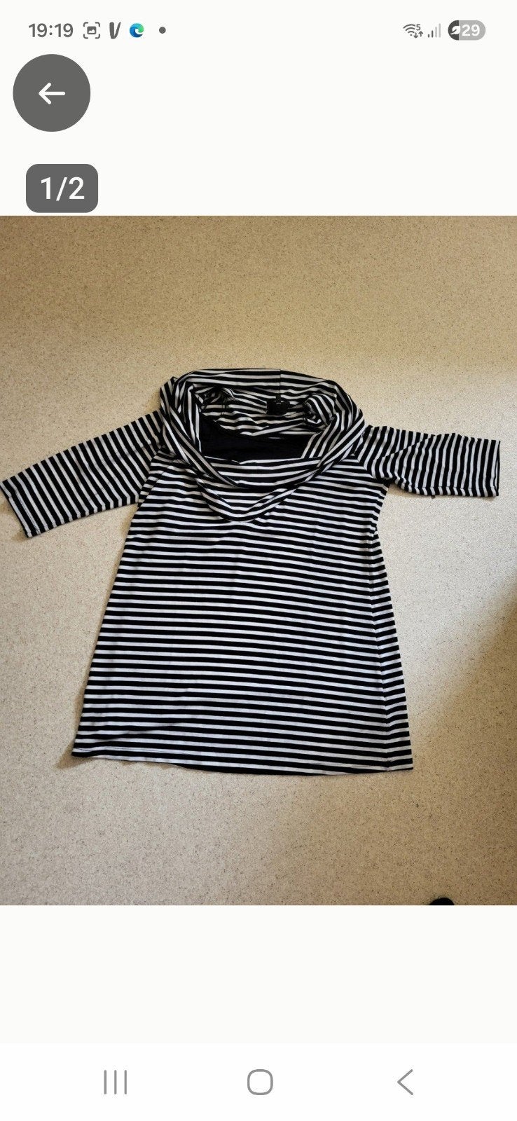 longsleeve gestreept met hangcol, Kleding | Dames, T-shirts, Zwart, Maat 46/48 (XL) of groter, Ophalen of Verzenden, Zo goed als nieuw