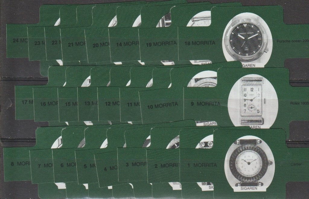 reeks 610  klokken   1-24 sigarenbanden, Verzamelen, Ophalen of Verzenden, Zo goed als nieuw, Sigarenbandjes