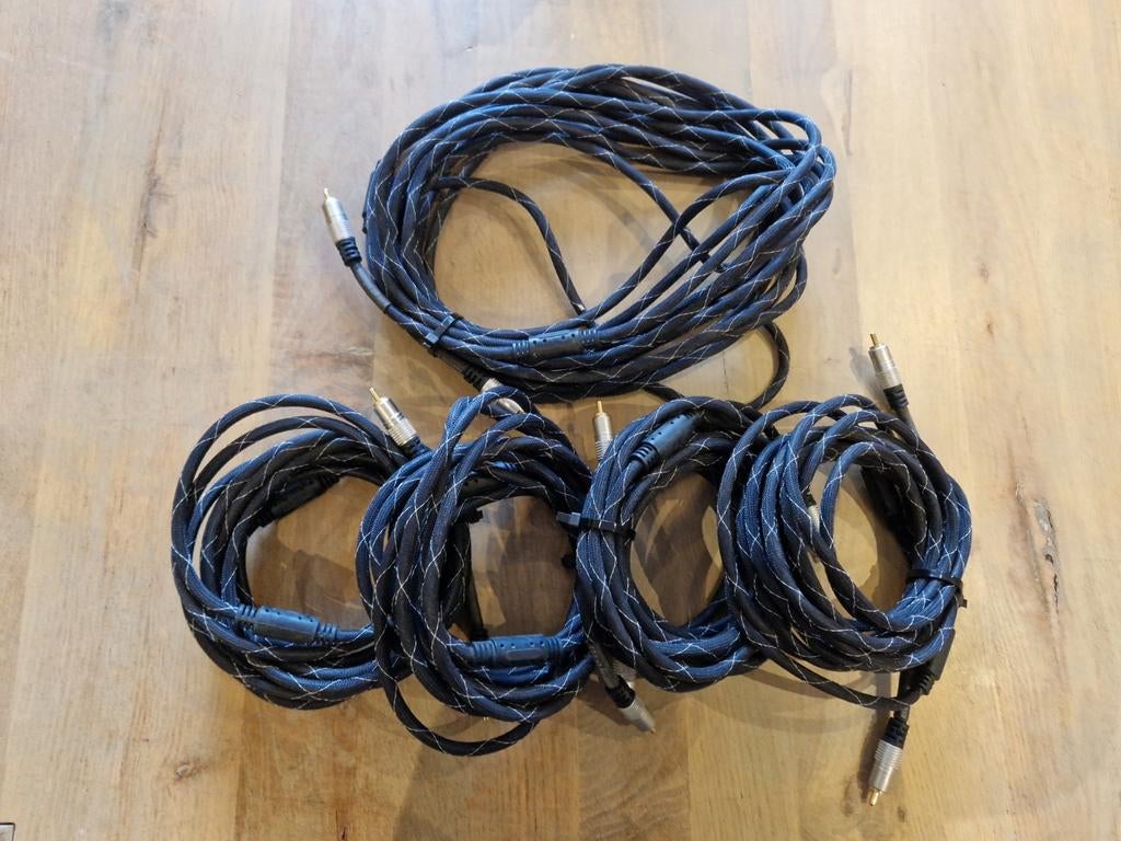Set van 5 Tulp Kabels, Ophalen of Verzenden, Gebruikt, 5 tot 10 meter, Overige kabels