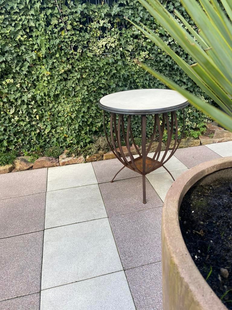 Tuin tafel bistro tafel horeca tafel  tuintafel bijzettafel, Tuin en Terras, Tuintafels, Gebruikt, Rond, Metaal, Ophalen