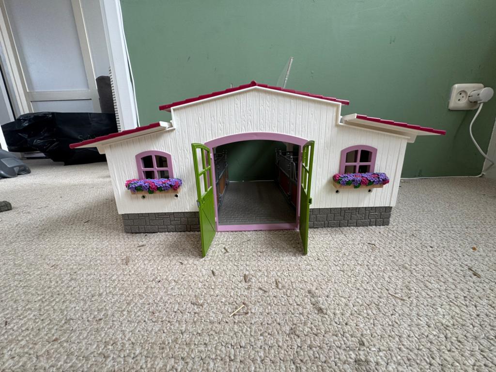 Schleich manege met paardjes, Ophalen of Verzenden, Zo goed als nieuw, Paard, Beeldje of Figuurtje