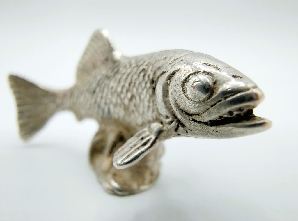 Zilveren miniatuur zalm, Menegatti Fratelli spa, Vicenza, Verzenden, Gebruikt, Dier