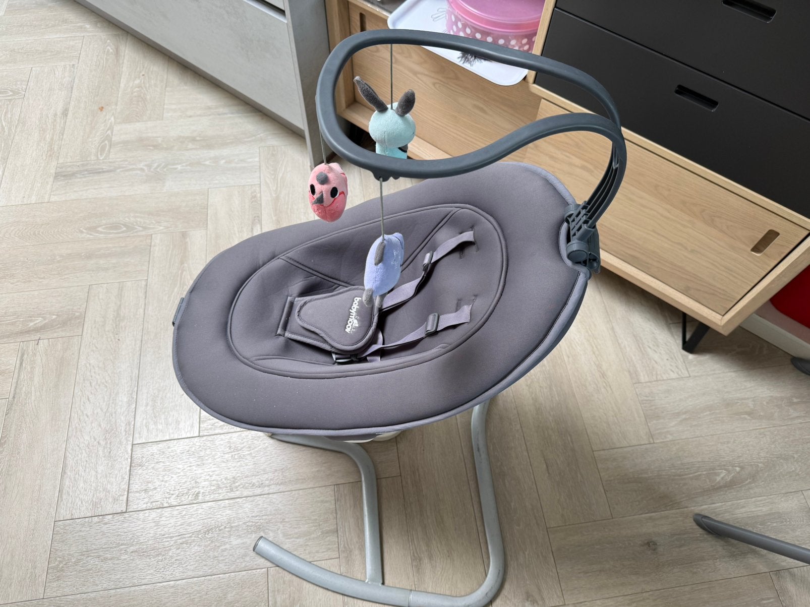 Babymoov Swoon Motion Schommelstoel/Wipstoel Grijs, Kinderen en Baby's, Wipstoeltjes, Schommelstoel, Ophalen, Overige merken, Met gordel(s) of riempje(s)