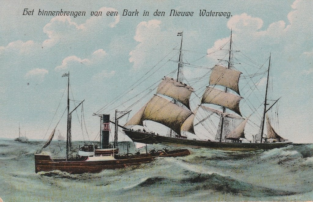 Nieuwe Waterweg    Bark schip, Ophalen of Verzenden, Voor 1920, Gelopen, Zuid-Holland