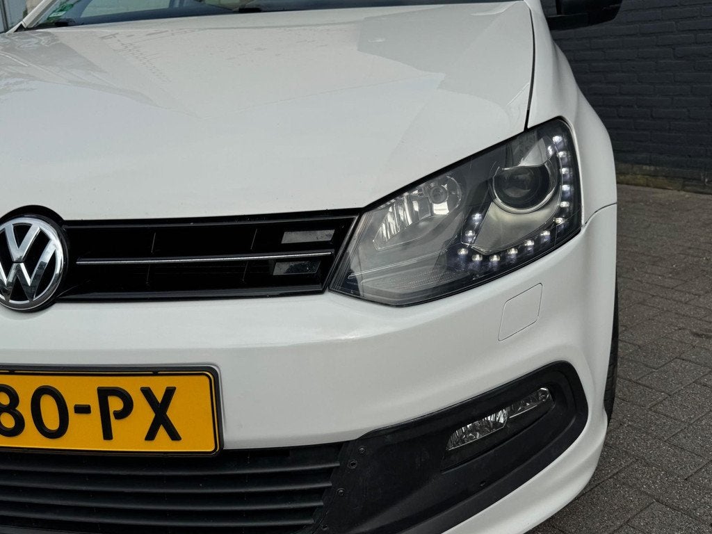 Volkswagen Polo 1.2 TSI R-Line DSG Panoramadak Clima! Inruil, Euro 5, Zwart, 4 cilinders, Leder en Stof
