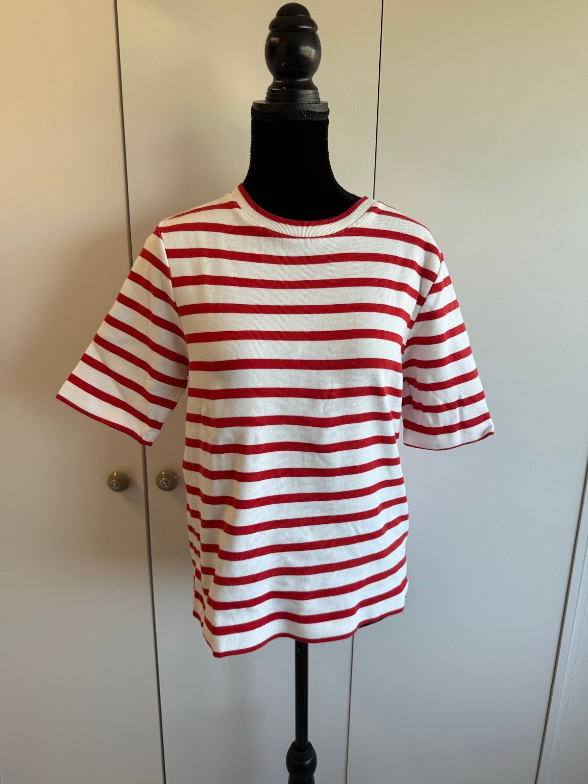 Studio Anneloes gestreept T-shirt rood/wit, Ophalen, Zo goed als nieuw, Korte mouw, Maat 36 (S)