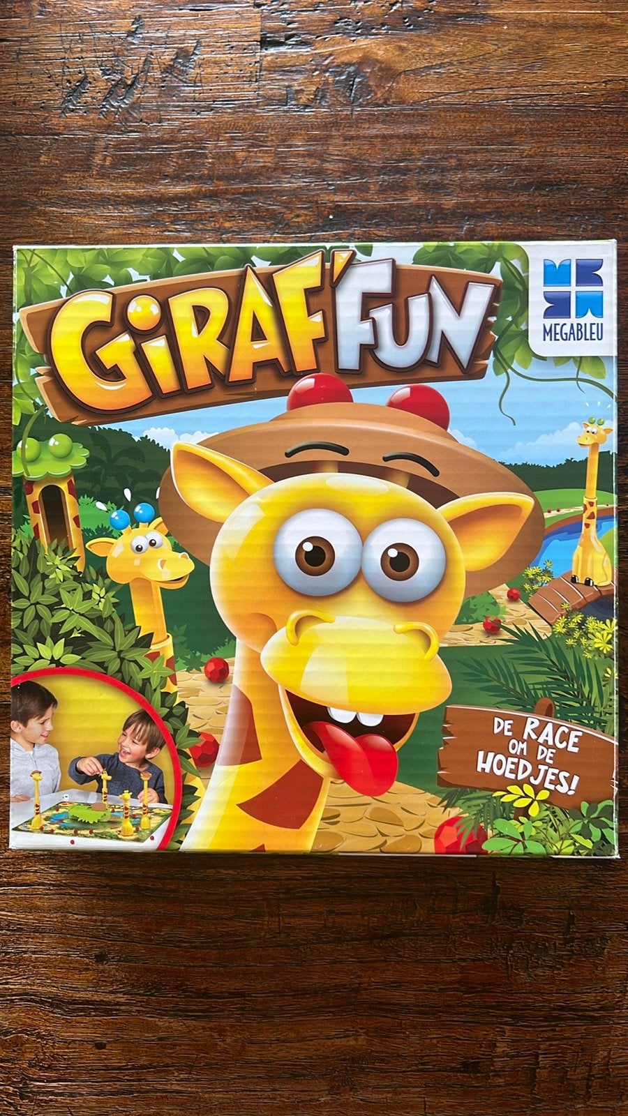 Giraf Fun: De Race om de Hoedjes - Megableu Spel, Een of twee spelers, Ophalen of Verzenden, Zo goed als nieuw