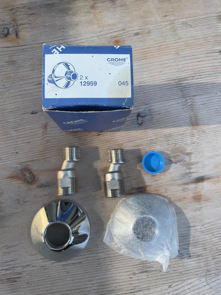 Nieuwe Grohe S-koppeling met schroefrozet, Ophalen, Nieuw, Chroom, Kraan