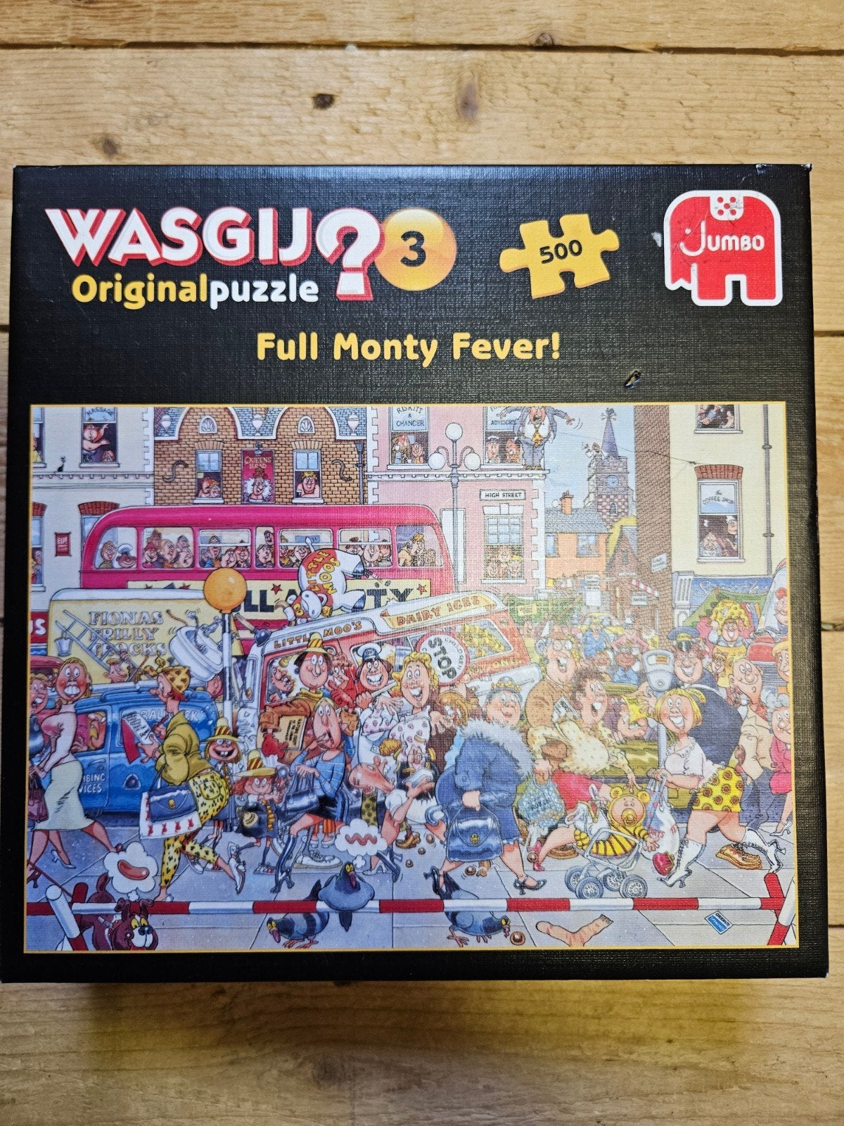 wasgij original puzzel nr 3 fulltime monty fever 500 stukjes, Ophalen of Verzenden, 500 t/m 1500 stukjes, Zo goed als nieuw, Legpuzzel