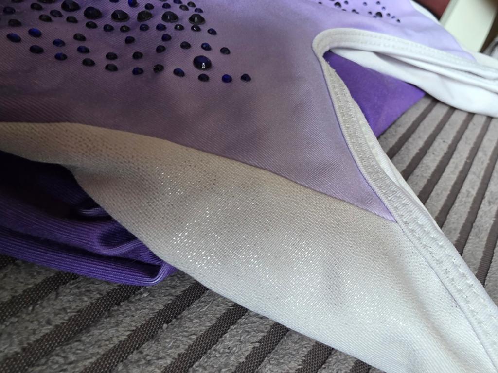 Turnpakje paars met glitters en steentjes, Paars, Ophalen of Verzenden, Maat 34 (XS) of kleiner, Fitness of Aerobics